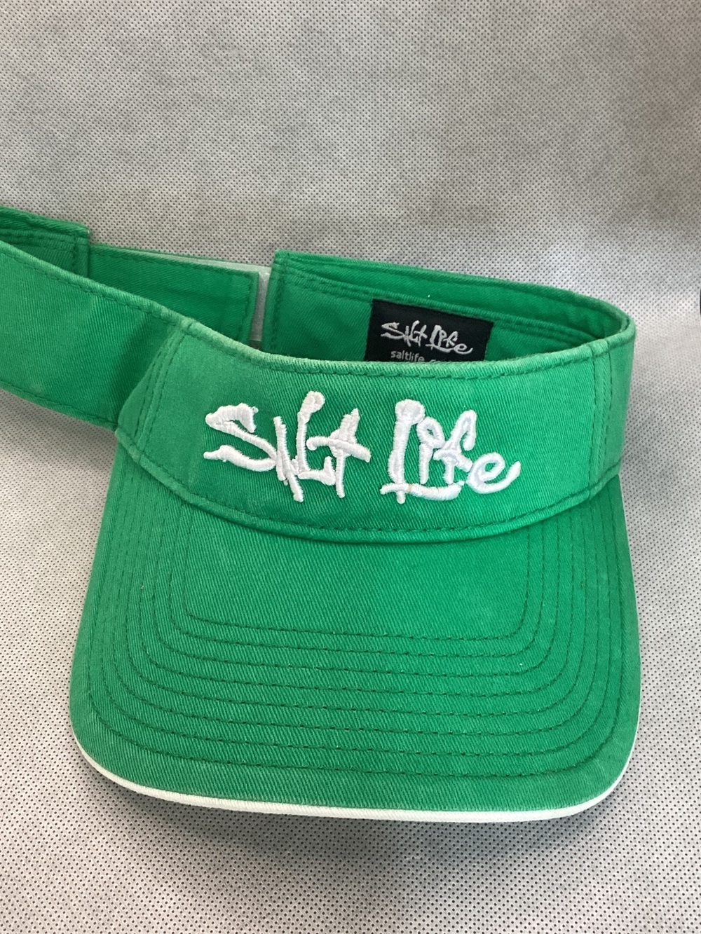 Salt Life Green Adjustable Visor Hat White Script Logo Beach Coastal Cap
